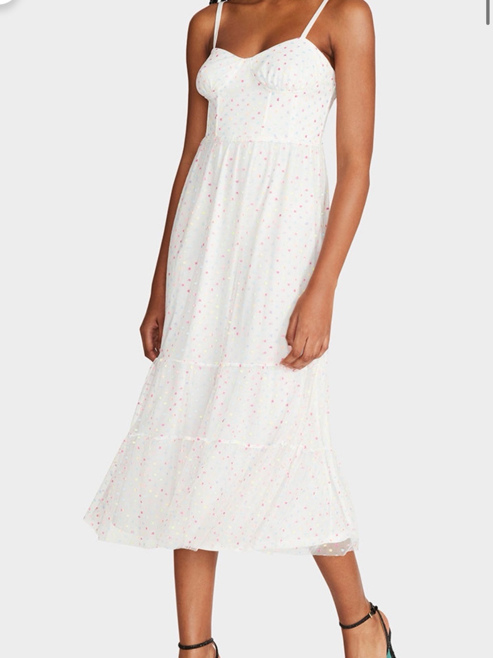 NWT Betsey Johnson Garden Vibes Midi Dress with Multicolor Confetti